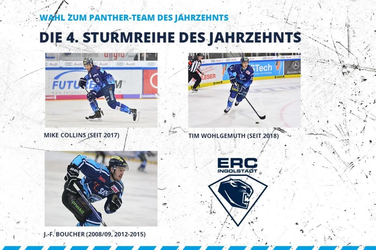 Mit Tim Wohlgemuth und Mike Collins haben es neben Meisterpanther Jean-Francois Boucher zwei aktuelle ERC-Profis ins Team geschafft.