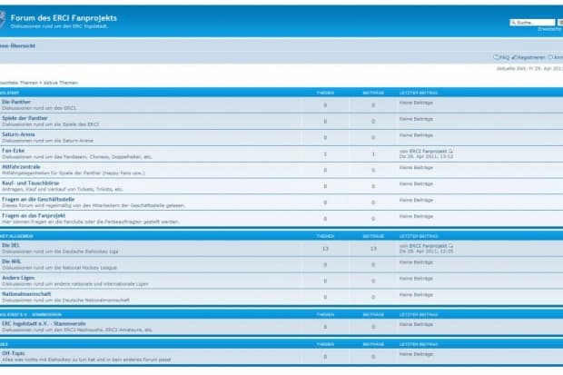Neues Forum auf erci-fanprojekt.de
