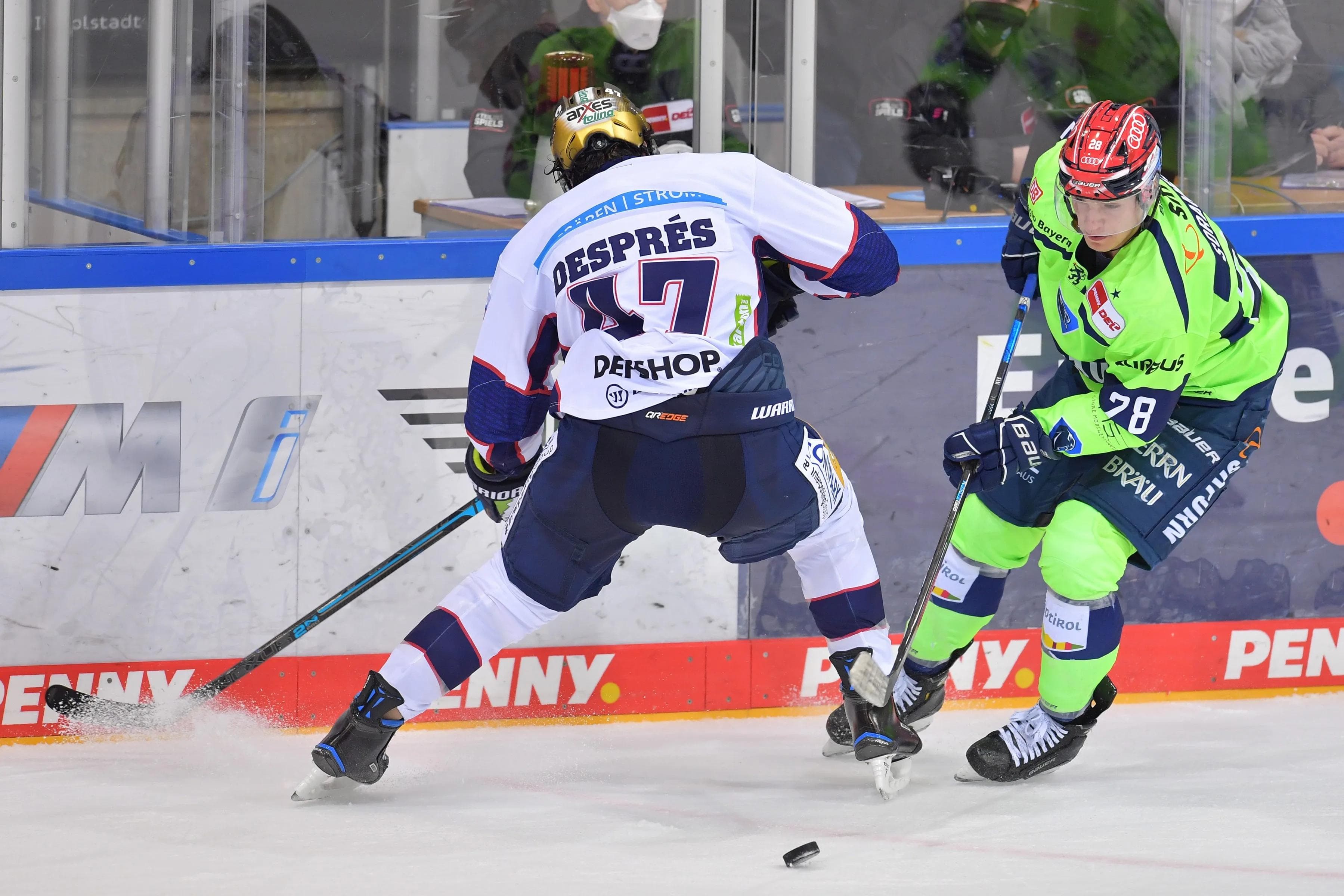 Die Panther um Samuel Soramies wollen auch das zweite Duell mit den Eisbären innerhalb von 48 Stunden für sich entscheiden.
Foto: JT-Presse.de/Johannes Traub