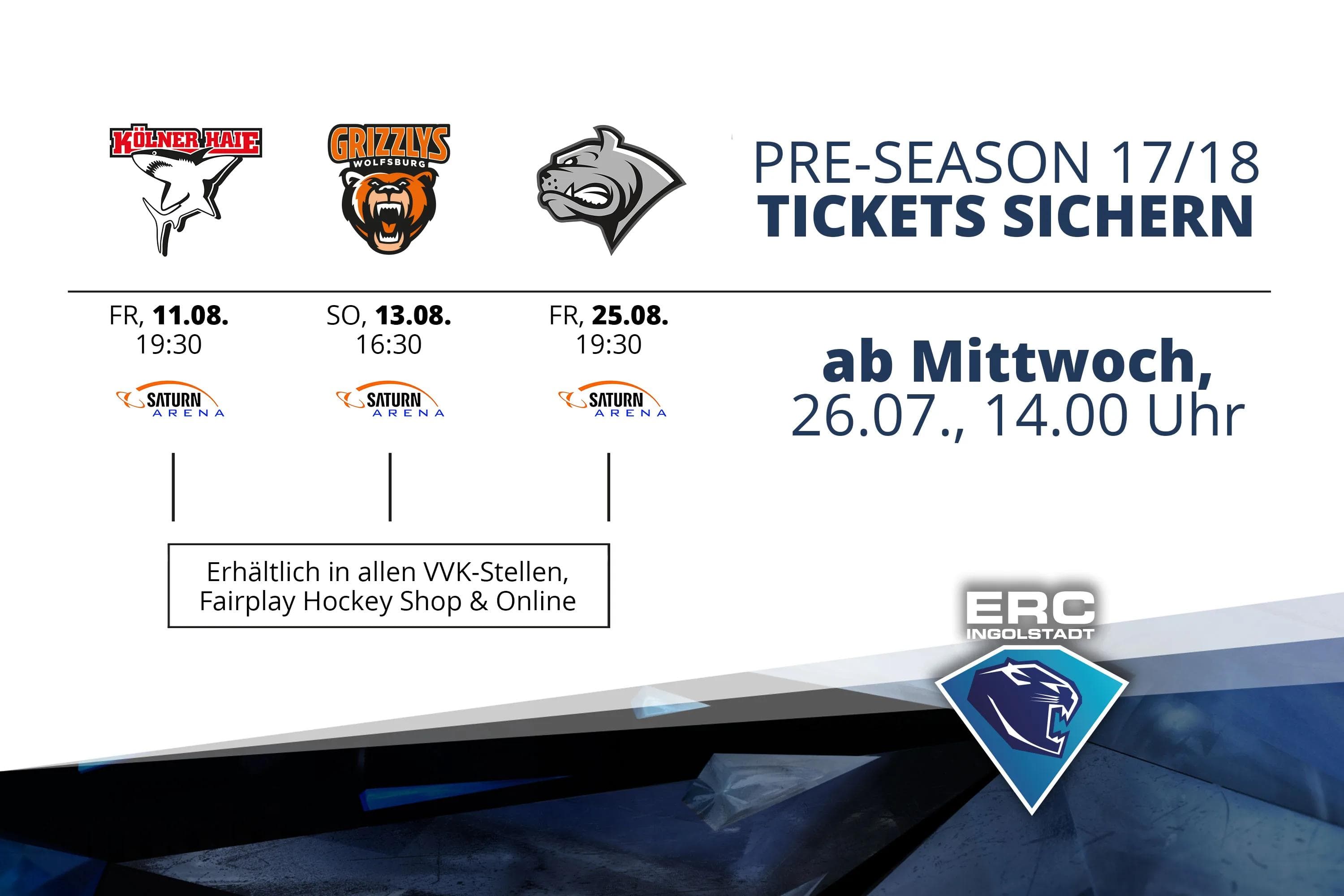 Ab Mittwoch sind die Tickets für die Vorbereitungsspiele in der Saturn Arena erhältlich.