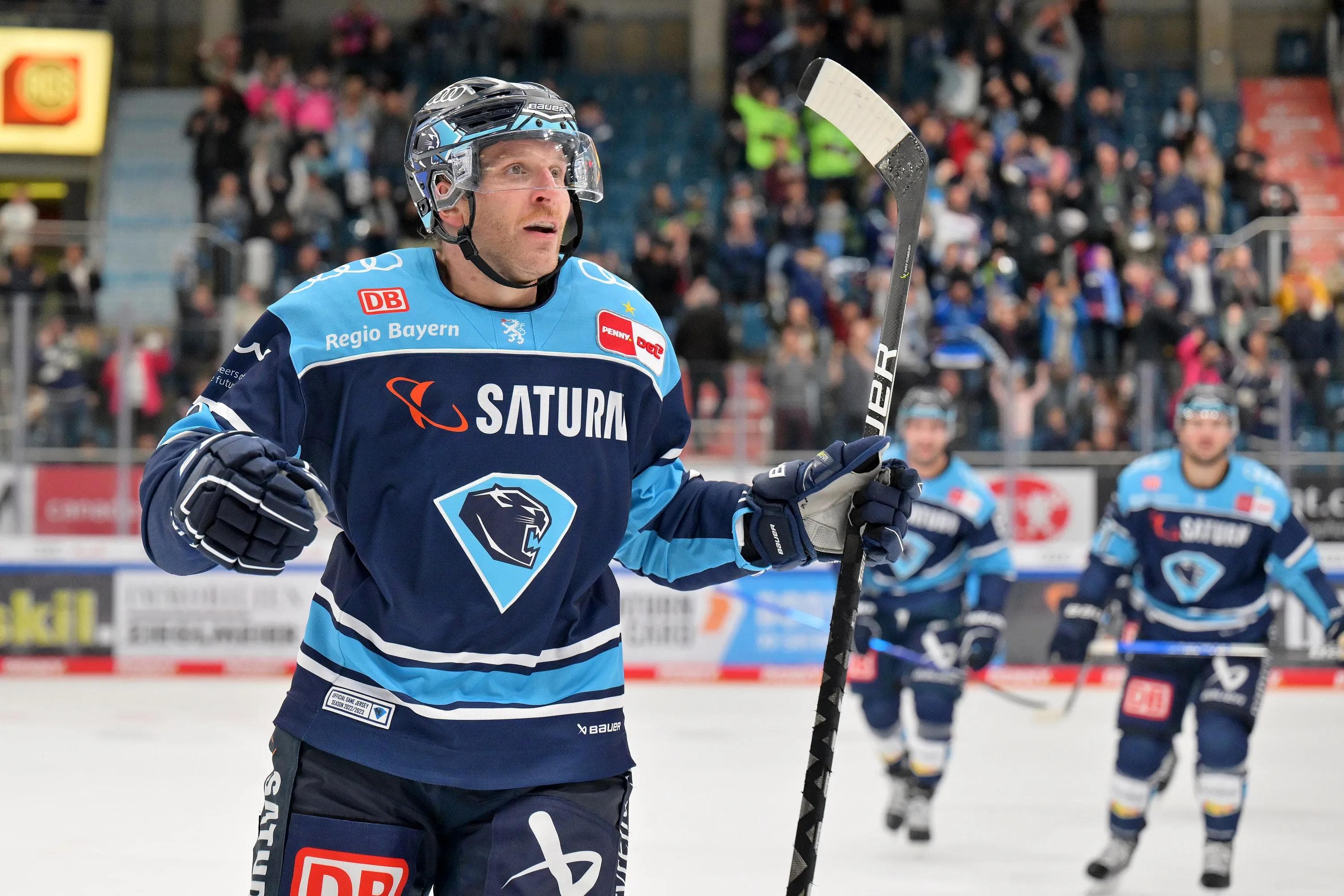 Drei Spiele, drei Tore. Frederik Storm, der bisher treffsicherste Panther, will auch morgen wieder jubeln.
Foto: Johannes Traub/JT-Presse.de