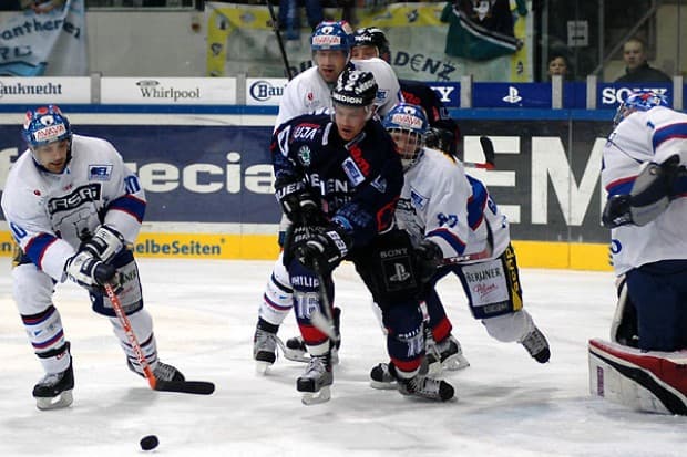 Markus Schröder von Eisbären umzingelt