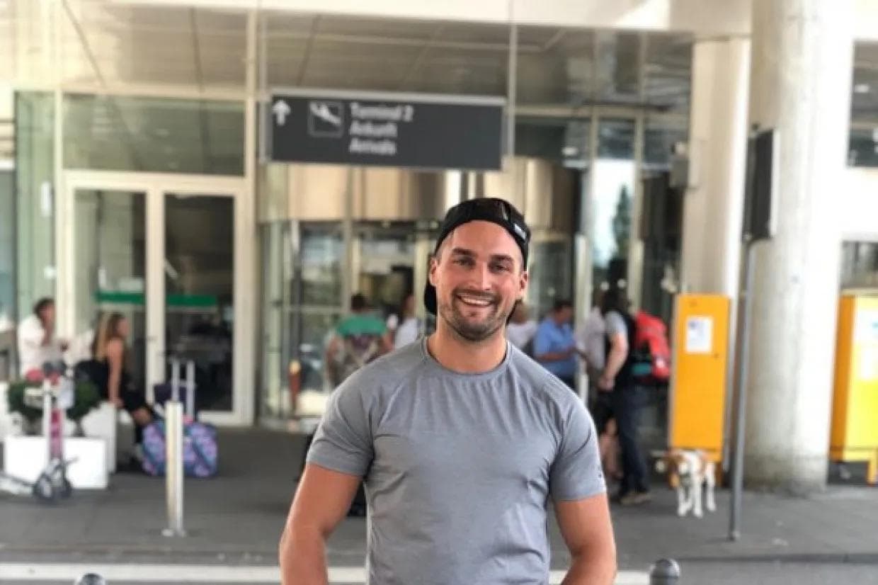 Colton Jobke kam am Sonntagnachmittag aus Vancouver.
