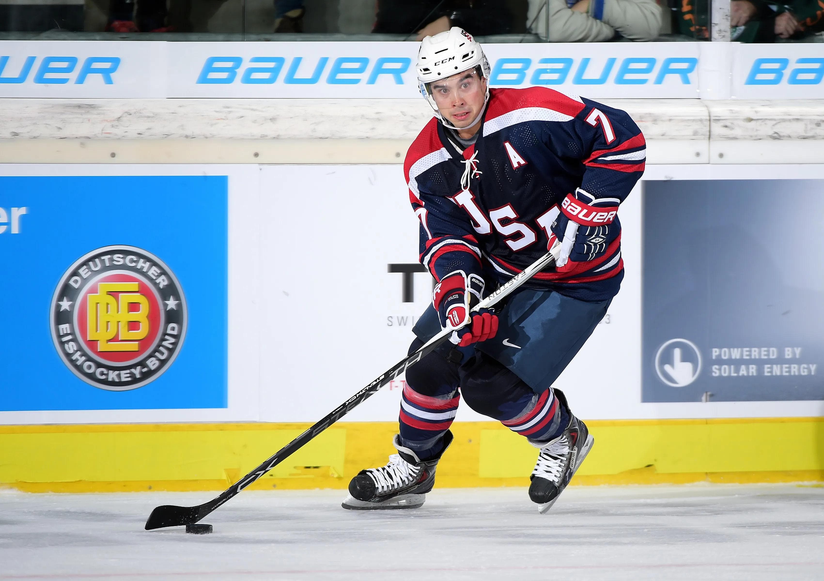 Tim Stapleton, hier im Trikot des Team USA, verstärkt den Panther-Sturm. Foto: City Press