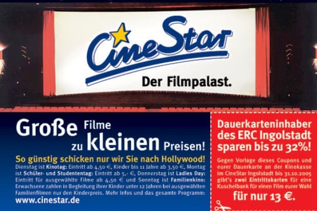 Nur noch bis zum 31. Oktober - Dauerkartenbesitzer sparen bis zu 32% im CineStar
