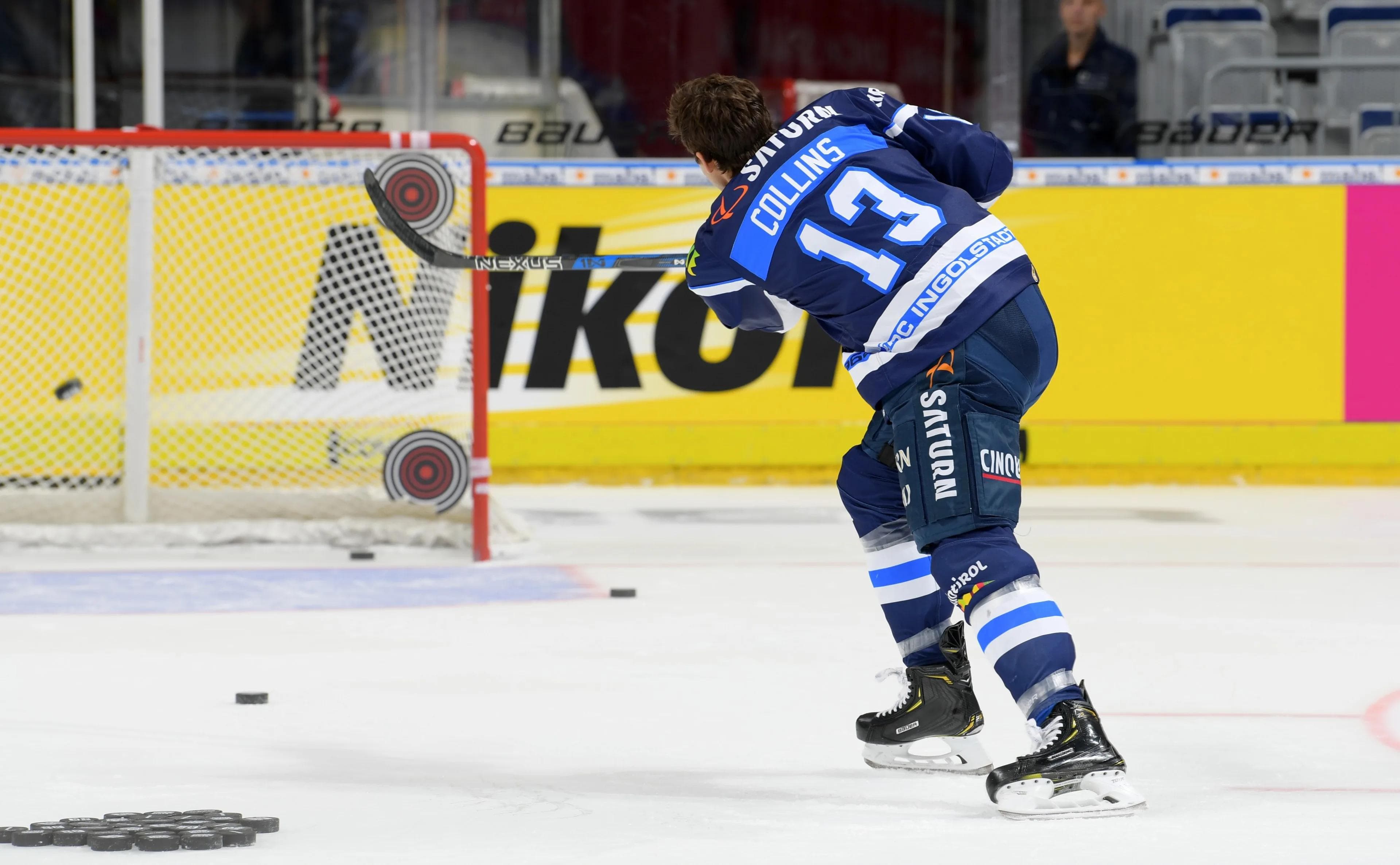 Ähnliches Prinzip: Wie Mike Collins bei DEL Stars & Skills kommt es beim Volltreffer auch auf Zielgenauigkeit an - auf Ihre. Foto: City Press