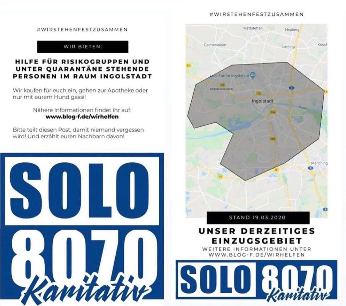 Im ganzen Stadtgebiet Ingolstadt wird die Hilfe angeboten.