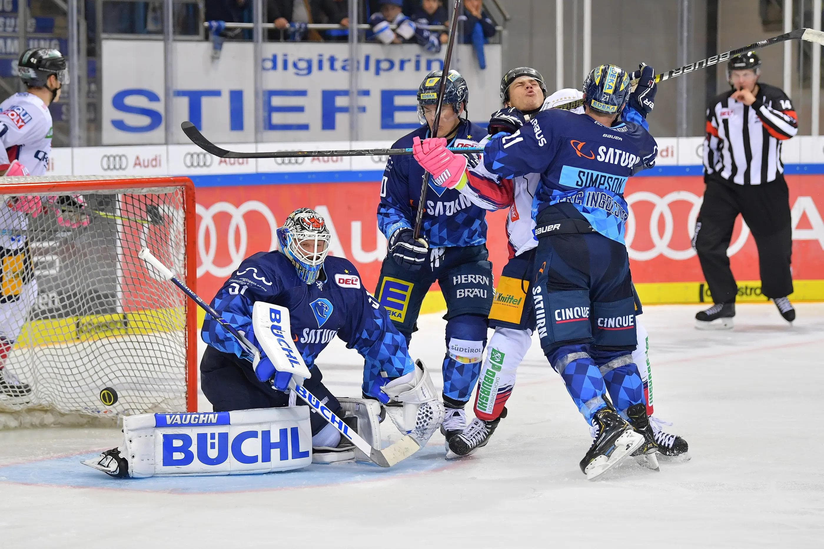 Ein hart umkämpftes Spiel können die Zuschauer in der Saturn-Arena auch morgen erwarten.
Foto: Johannes TRAUB / JT-Presse.de