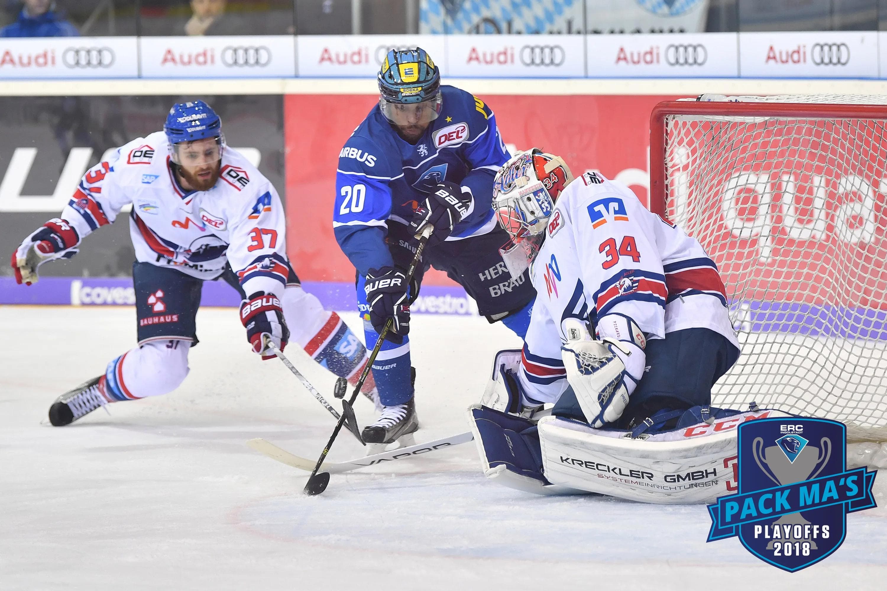 Die Panther um Greg Mauldin empfangen morgen die Adler Mannheim zu Spiel 1 des Viertelfinales. Foto: Johannes Traub / st-foto