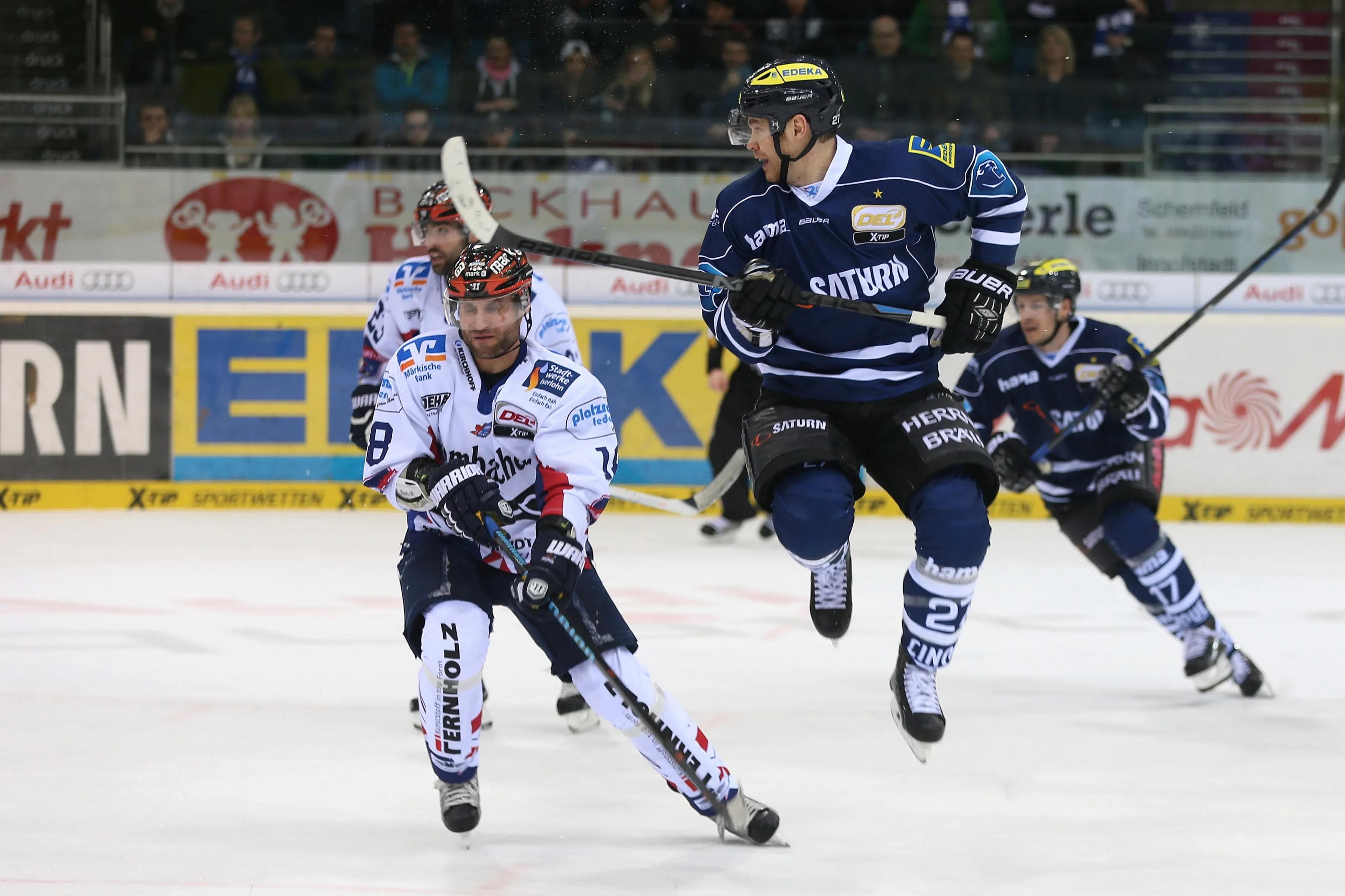 Voller Einsatz der Panther ist im dritten Spiel gegen Iserlohn wieder gefragt. Foto: Stefan Bösl / kbumm.de