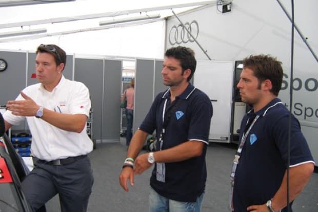 Michael Waginger und Yannic Seidenberg in der Audi-Box