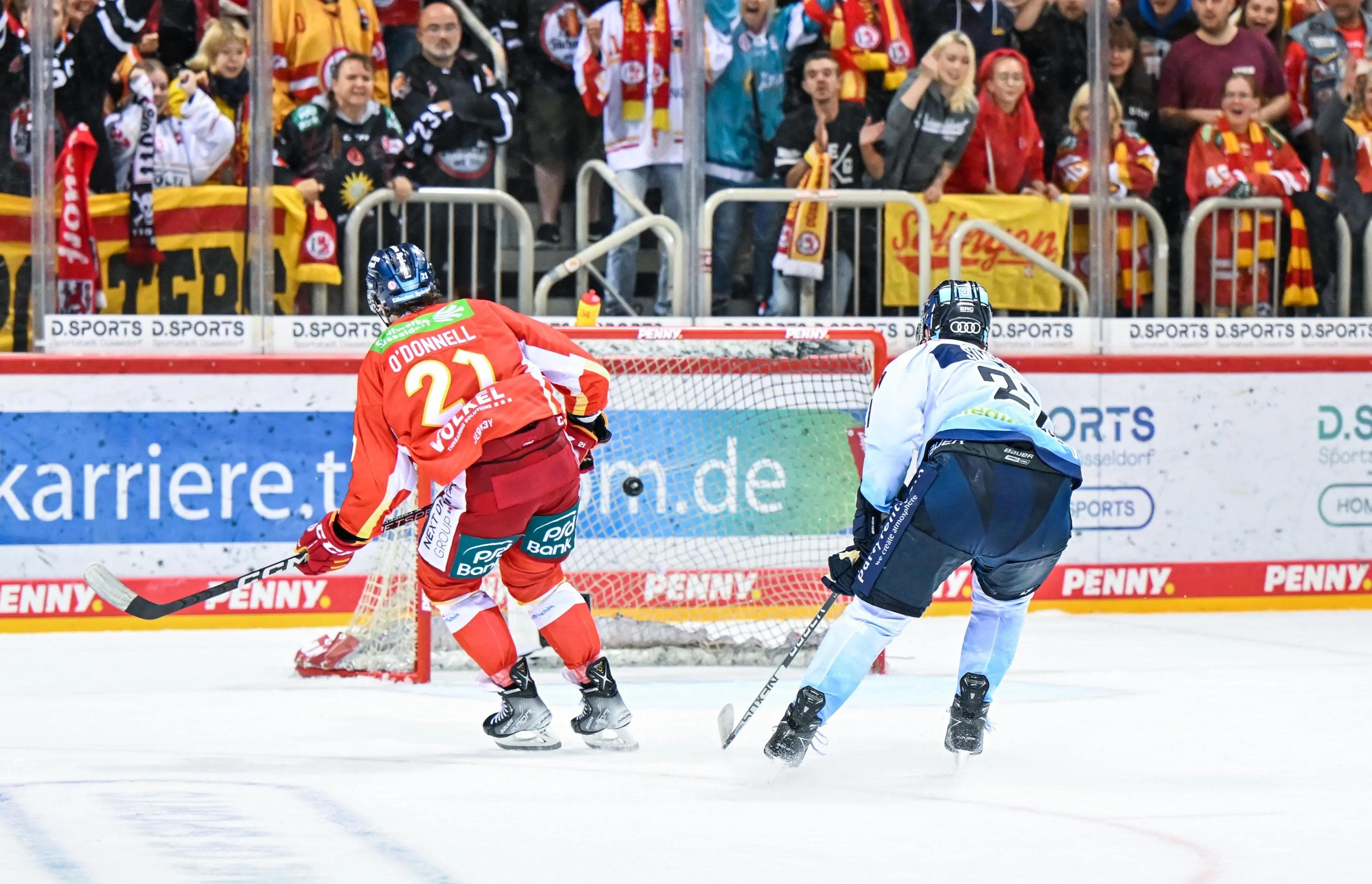 Das Empty-Net-Tor in der Verlängerung sorgte für die Entscheidung.
Foto: DEL-Photosharing/Birgit Häfner