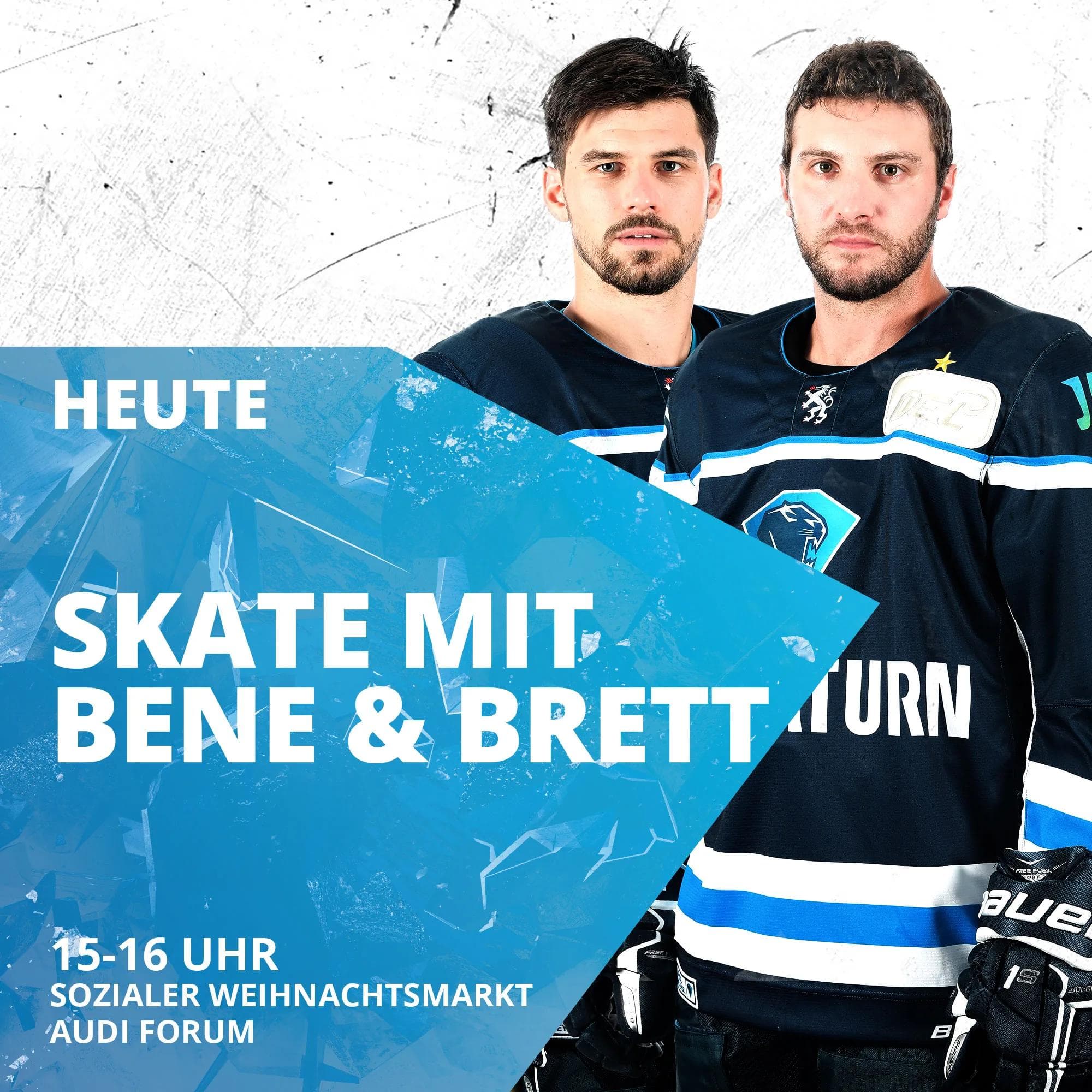 Benedikt Kohl und Brett Olson besuchen heute den Sozialen Weihnachtsmarkt.