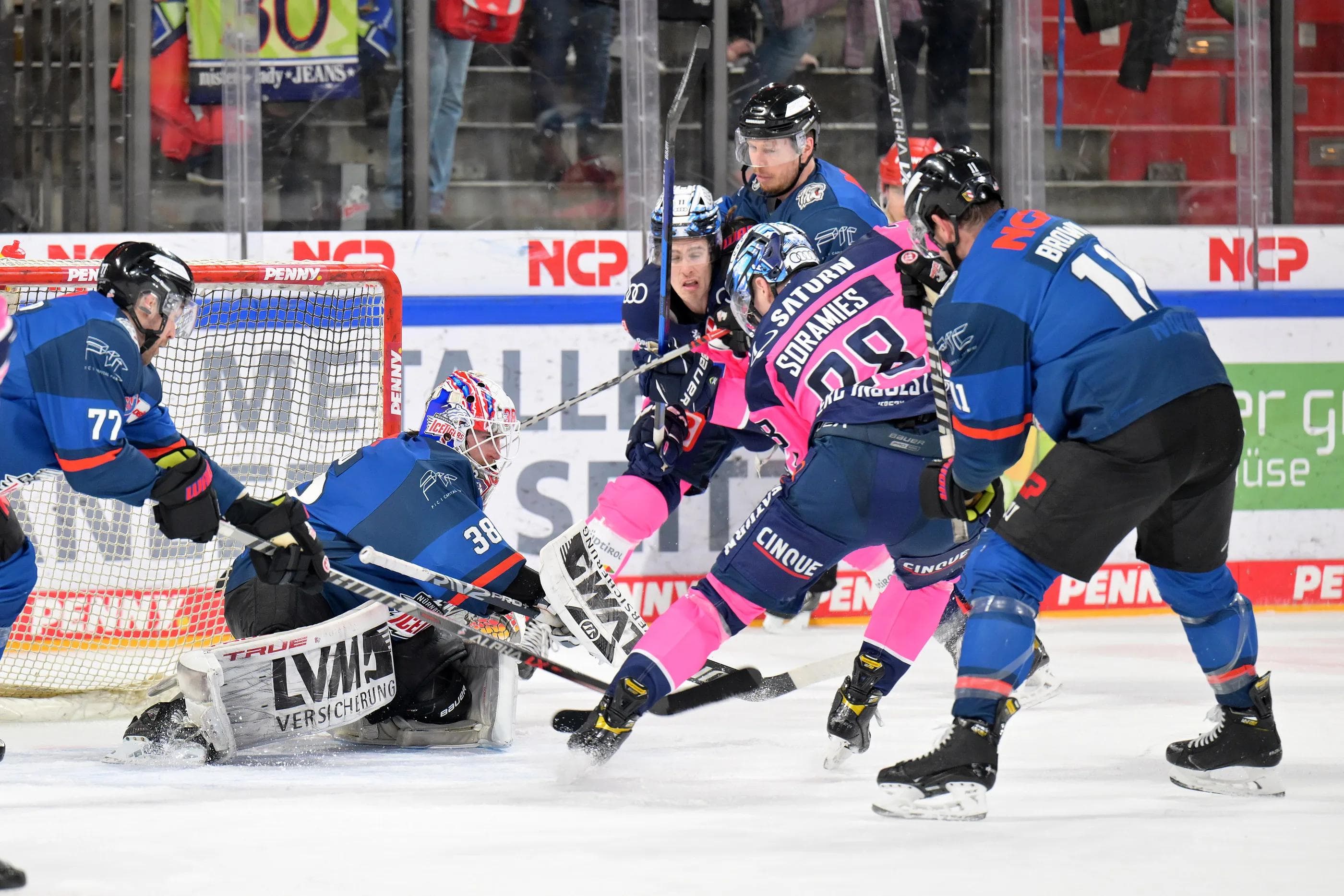 Bei den Nürnberg Ice Tigers war für die Panther diesmal nichts zu holen.
Foto: Johannes Traub/JT-Presse.de
