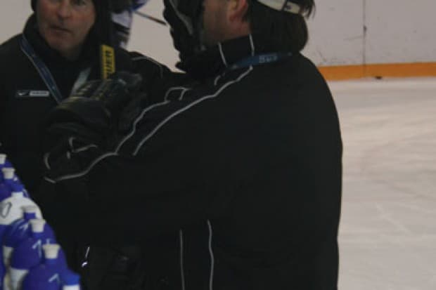 Jamie Bartman und Ron Kennedy bei der ersten gemeinsamen Trainingsstunde im alten Pantherkäfig.