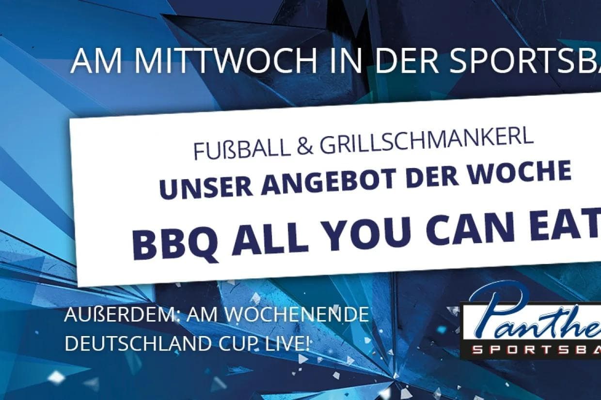 Vor Ort noch die Plätze für das BBQ All you can eat am Rande der Fußball-Übertragung sichern.
