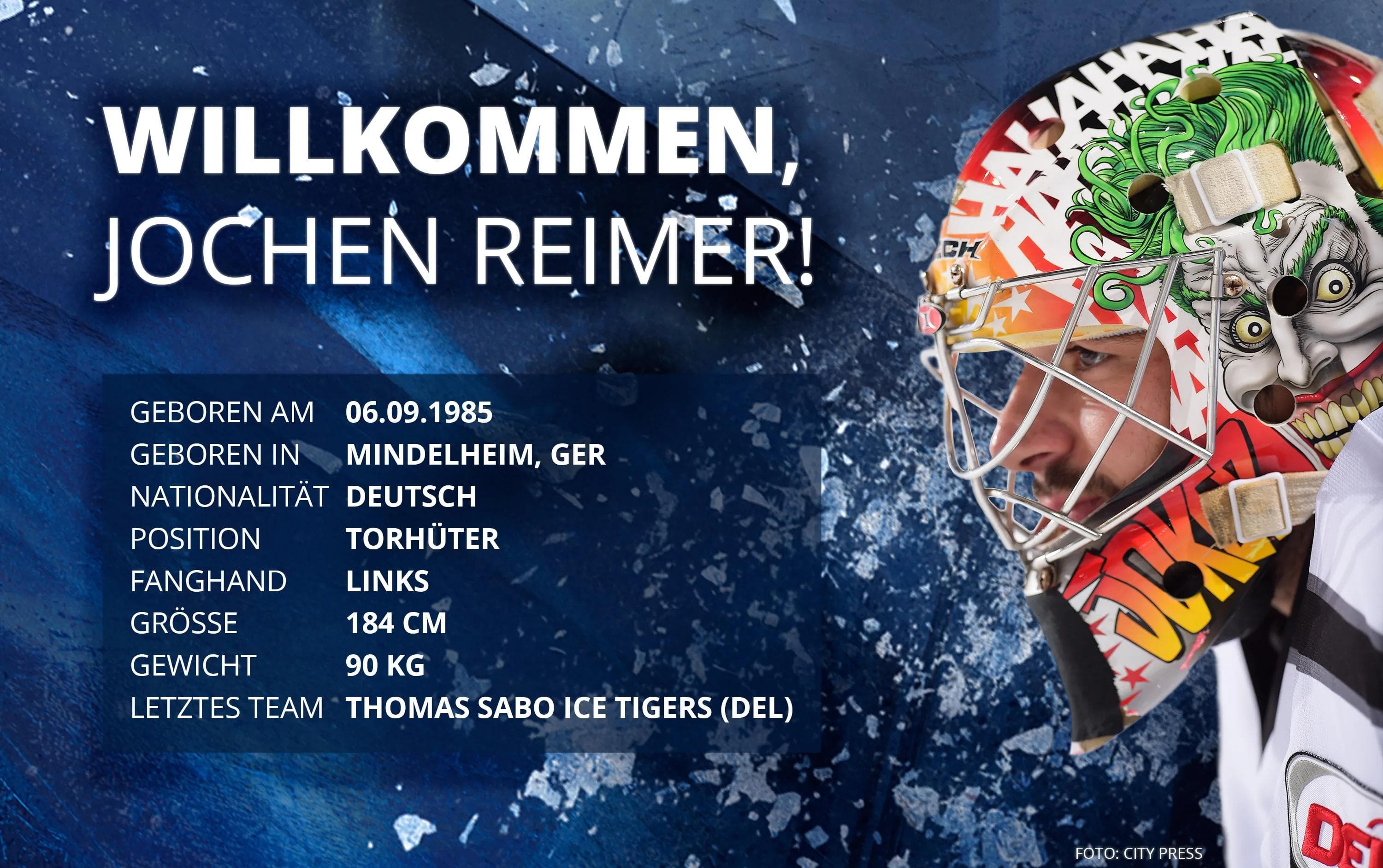 Jochen Reimer bildet mit Timo Pielmeier künftig das Torhüter-Duo.