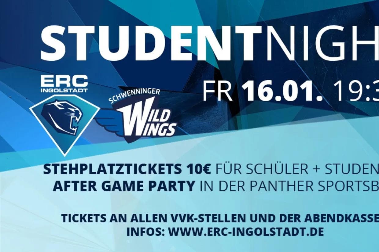 Am Freitag gegen Schwenningen ruft der ERC Ingolstadt zur Student Night.
