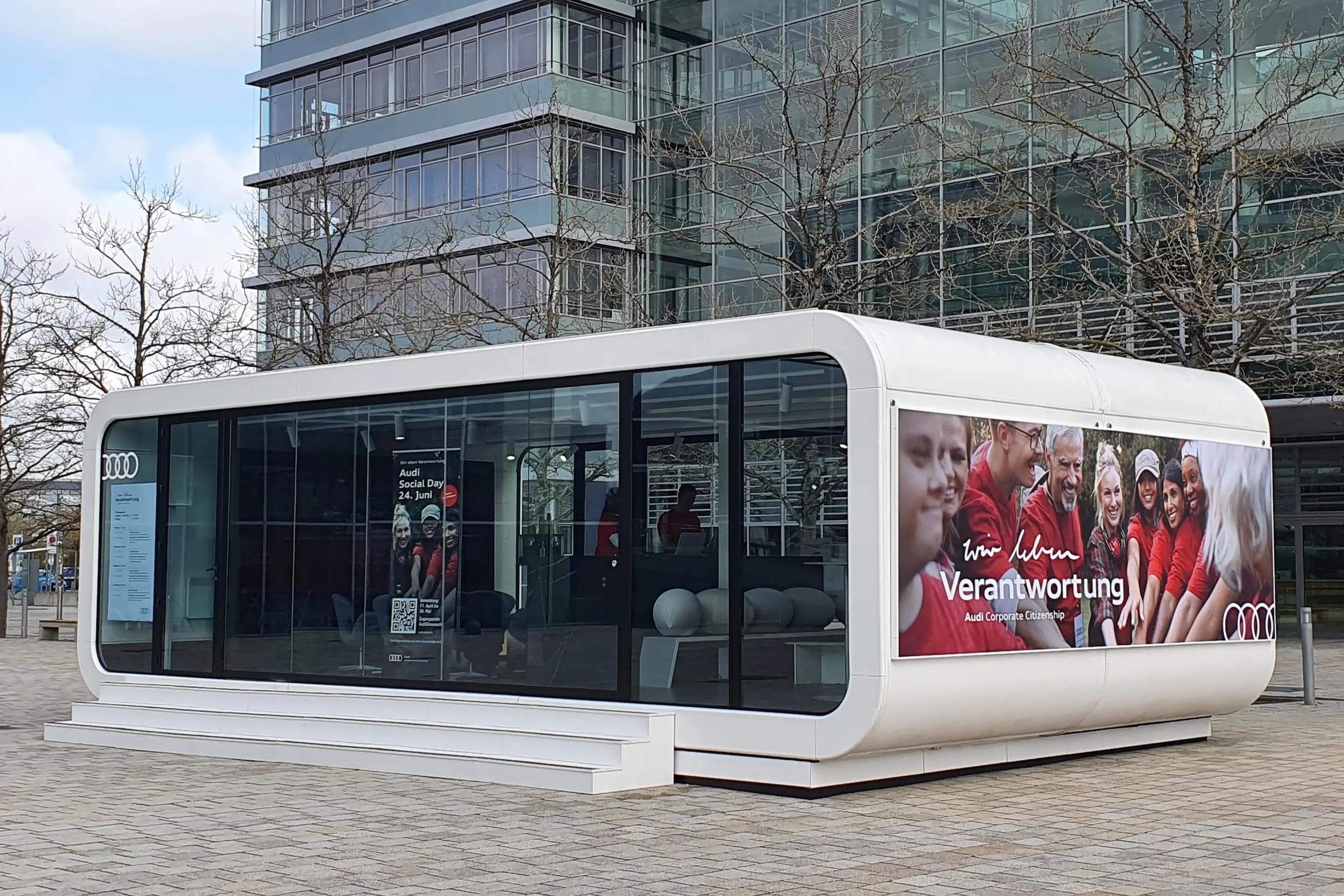Der Audi Cube auf der Audi Piazza.
Foto: AUDI AG