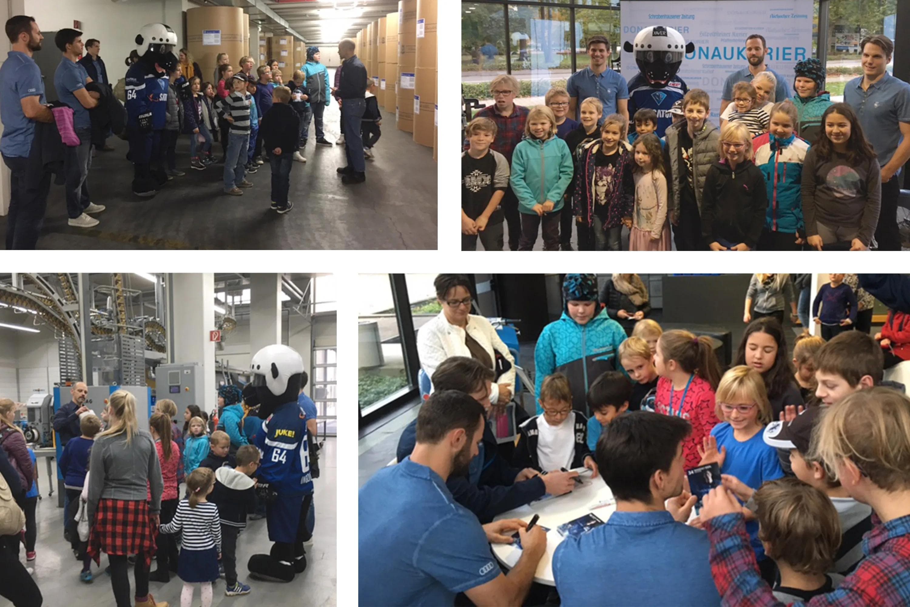 Xaver und sein Kids-Club besuchten den DONAUKURIER. Mit dabei: Benedikt Kohl, Danny Irmen und Dustin Friesen.