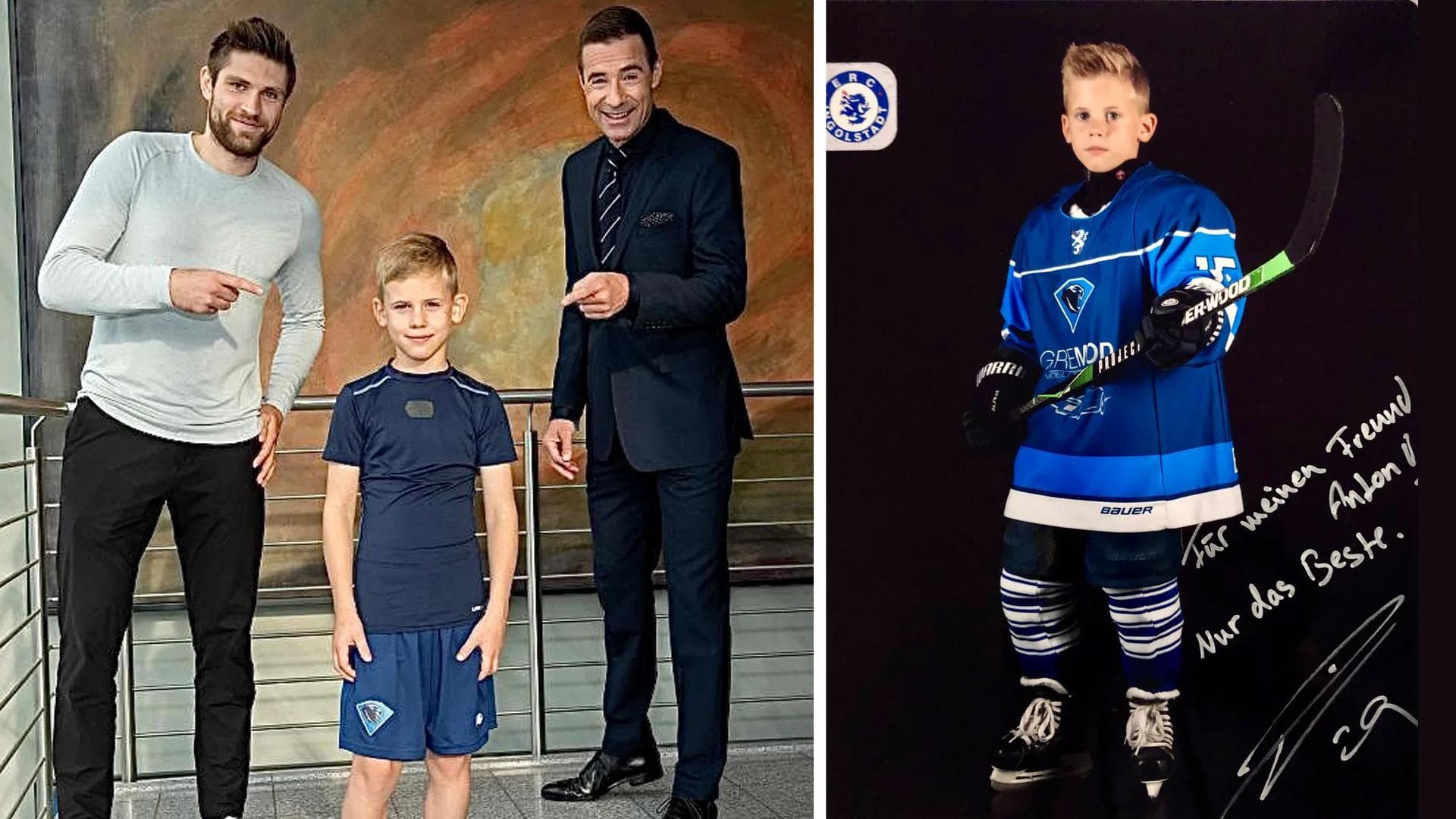 Anton Duttler im Mittelpunkt - neben NHL-Star Leon Draisaitl und TV-Entertainer Kai Pflaume.

Fotos: pictures.tvinfo.net & ERC Ingolstadt e.V.