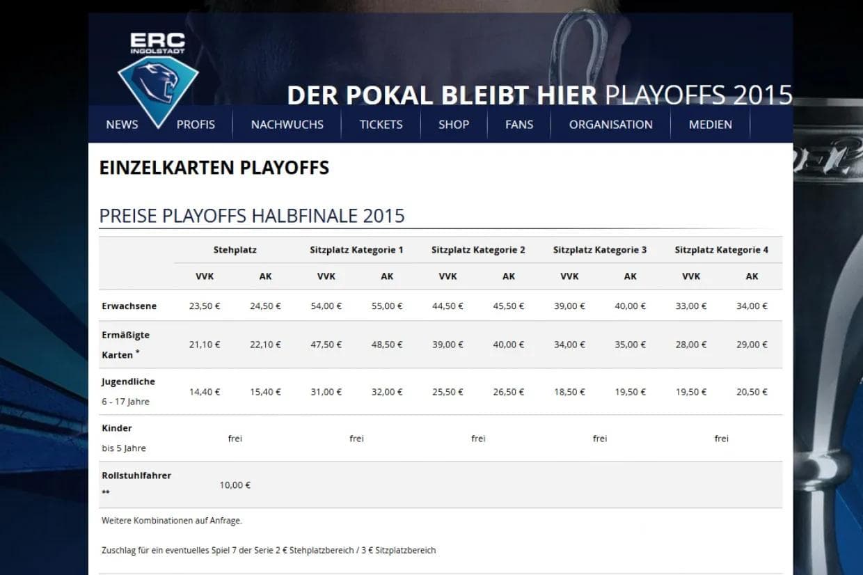 Der ERC Ingolstadt freut sich auf Ihren Besuch in der Saturn Arena.