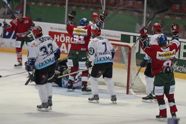Das 1:0 für den AEV durch Shawn Carter