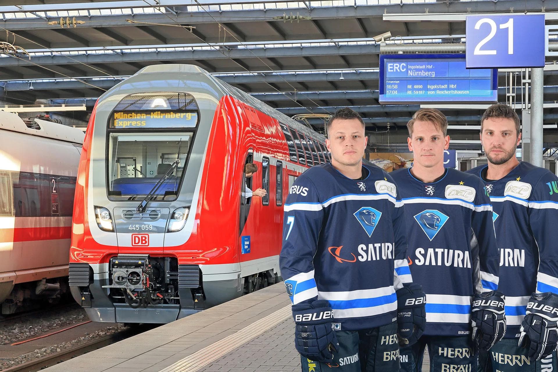 Der München-Nürnberg-Express der DB Regio Bayern bringt die Panther-Fans zu den IceTigers...

Foto: DB AG/Uwe Miethe