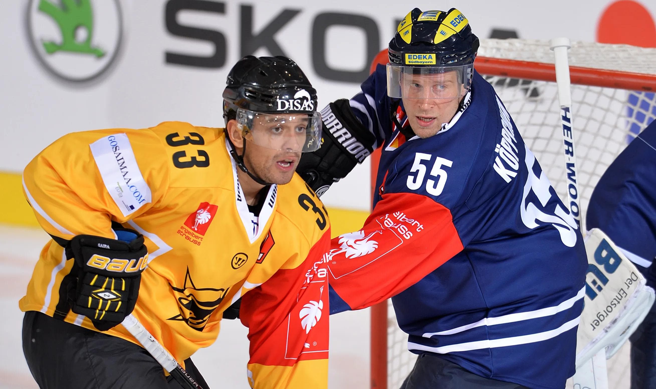 Brian Salcido (links) und Panther-Kapitän Patrick Köppchen kennen sich schon aus der vorigen Saison der Champions Hockey League (CHL). Nun sind sie Mannschaftskameraden. Foto: City Press