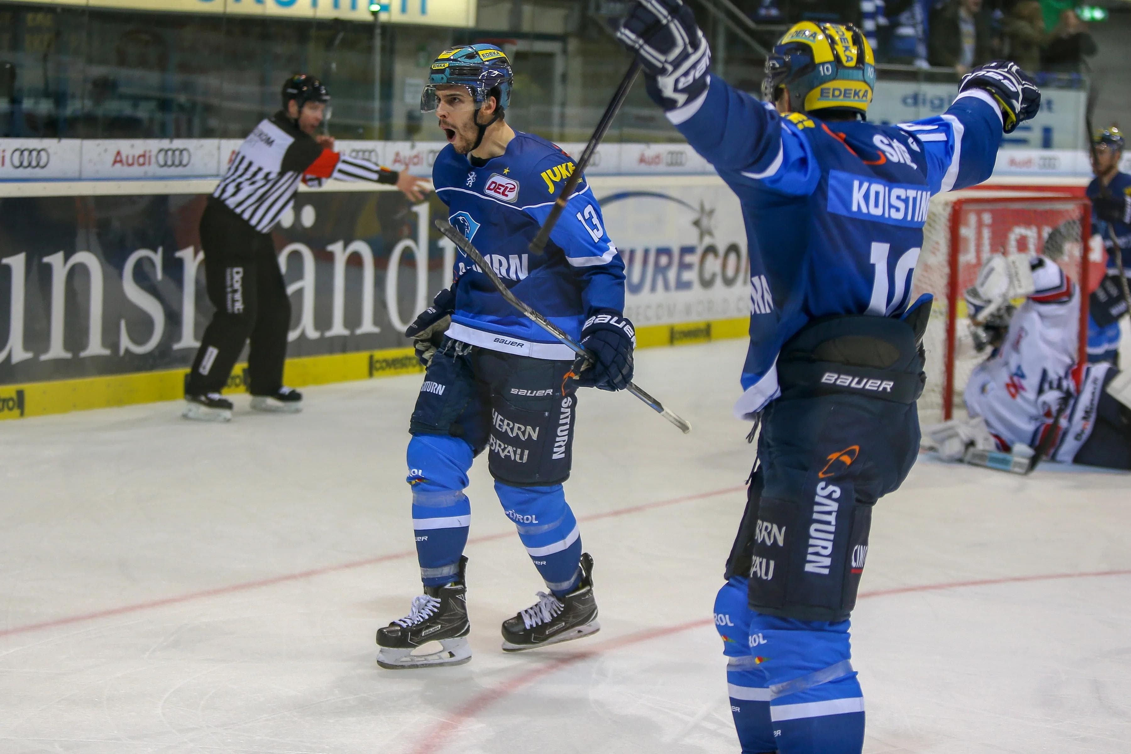 Der Türöffner für Spiel 5: Mike Collins bejubelt sein Siegtor in der dritten Begegnung. Foto: Jürgen Meyer / kbumm