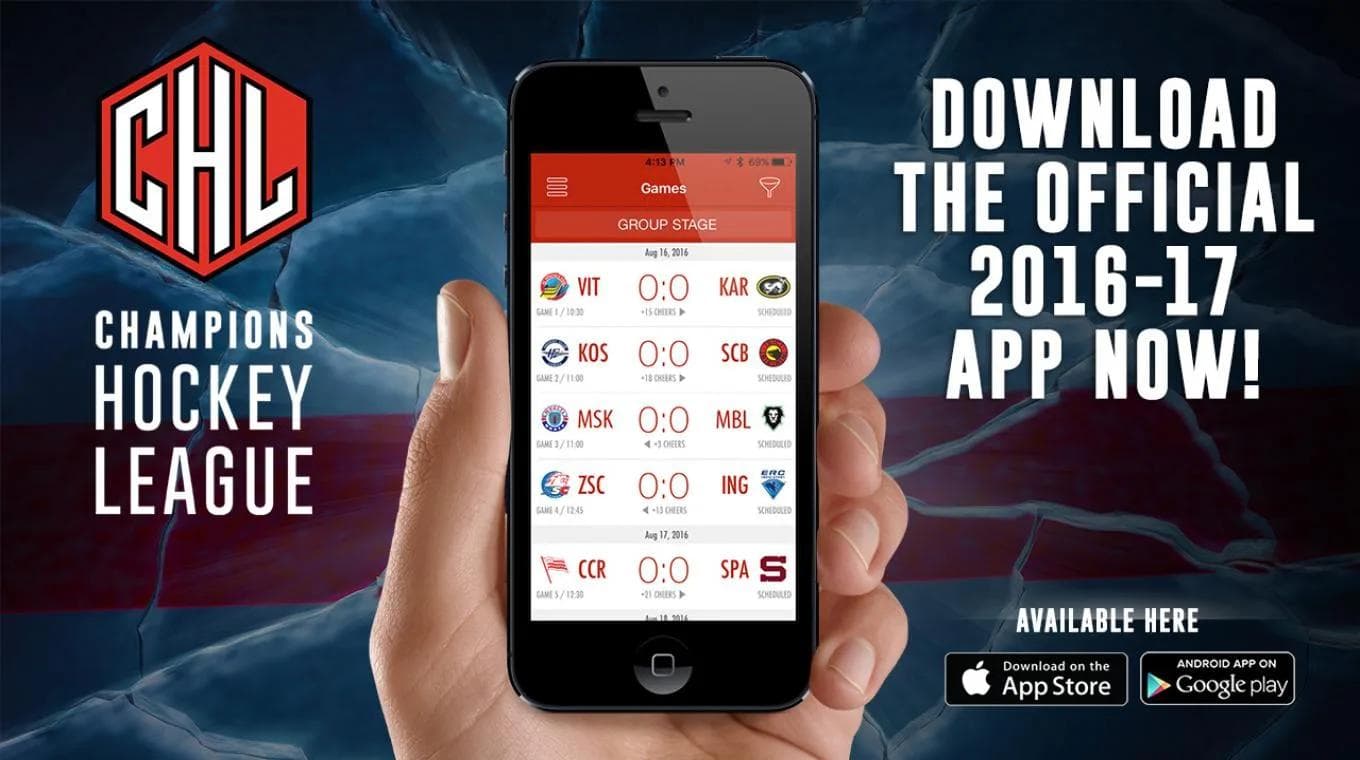 Die neue CHL App ist erhältlich.