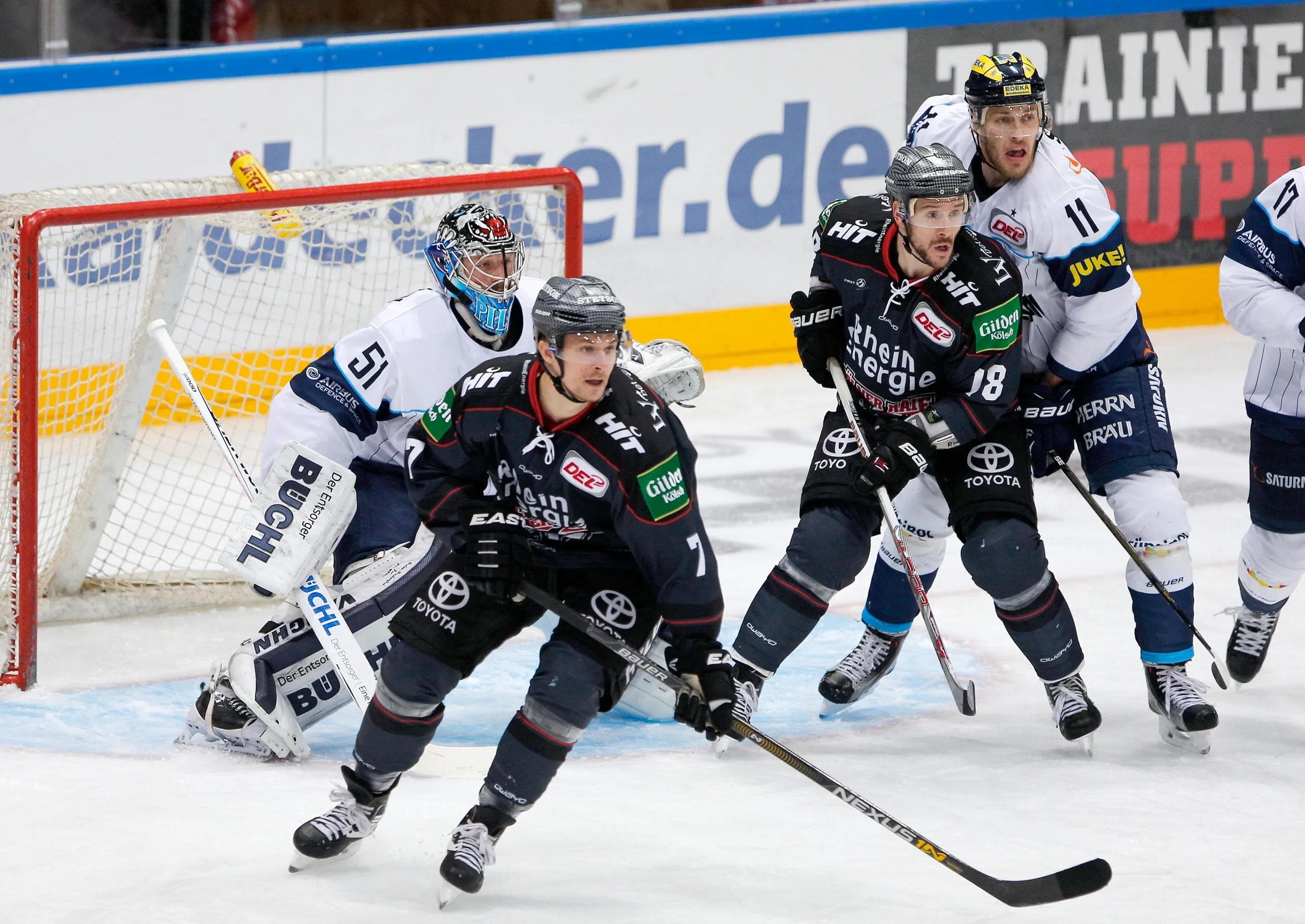 Dank guter Defensivarbeit und einem hervorragenden Timo Pielmeier im Panther-Tor holten die Panther drei Punkte in Köln. Foto: Kölner Haie via City Press