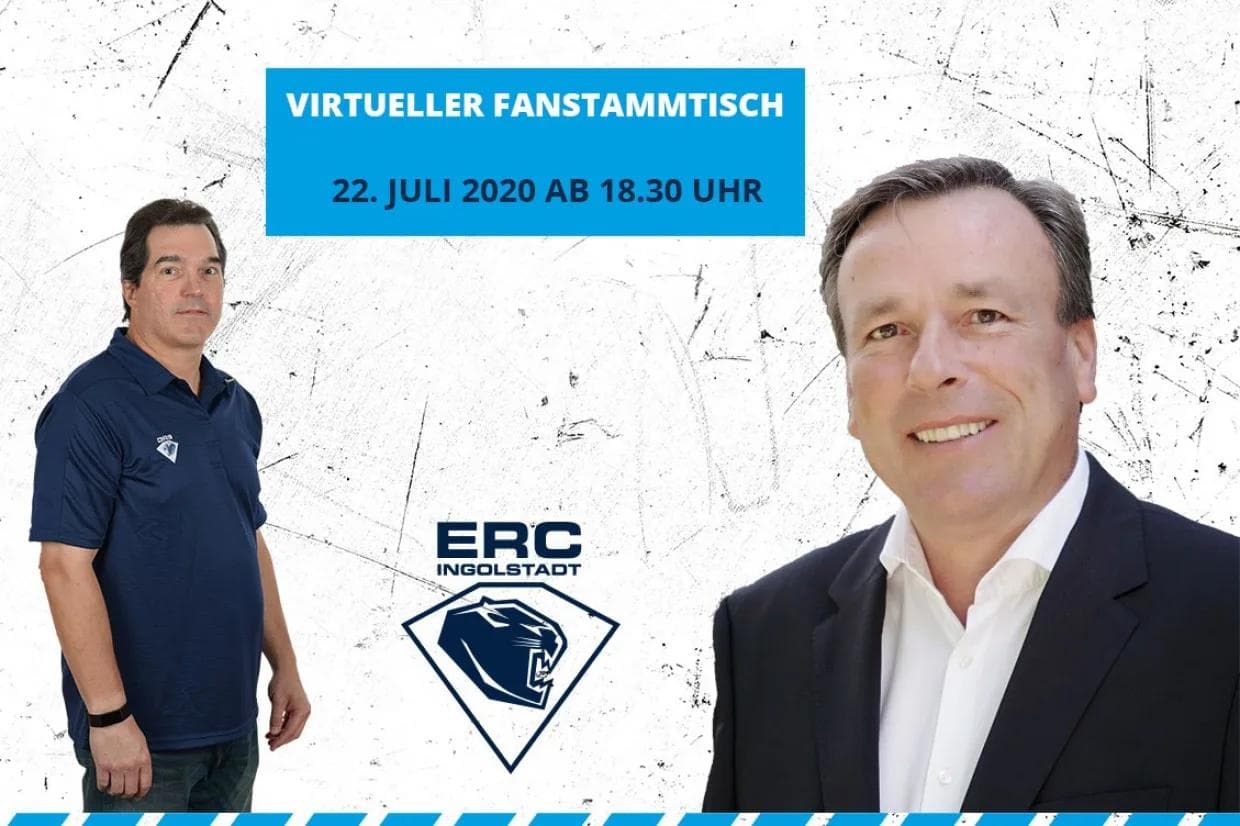Unter anderem werden beim ersten virtuellen Famstammtisch des ERC Ingolstadt Larry Mitchell (li.) und Claus Liedy (re.) dabei sein.