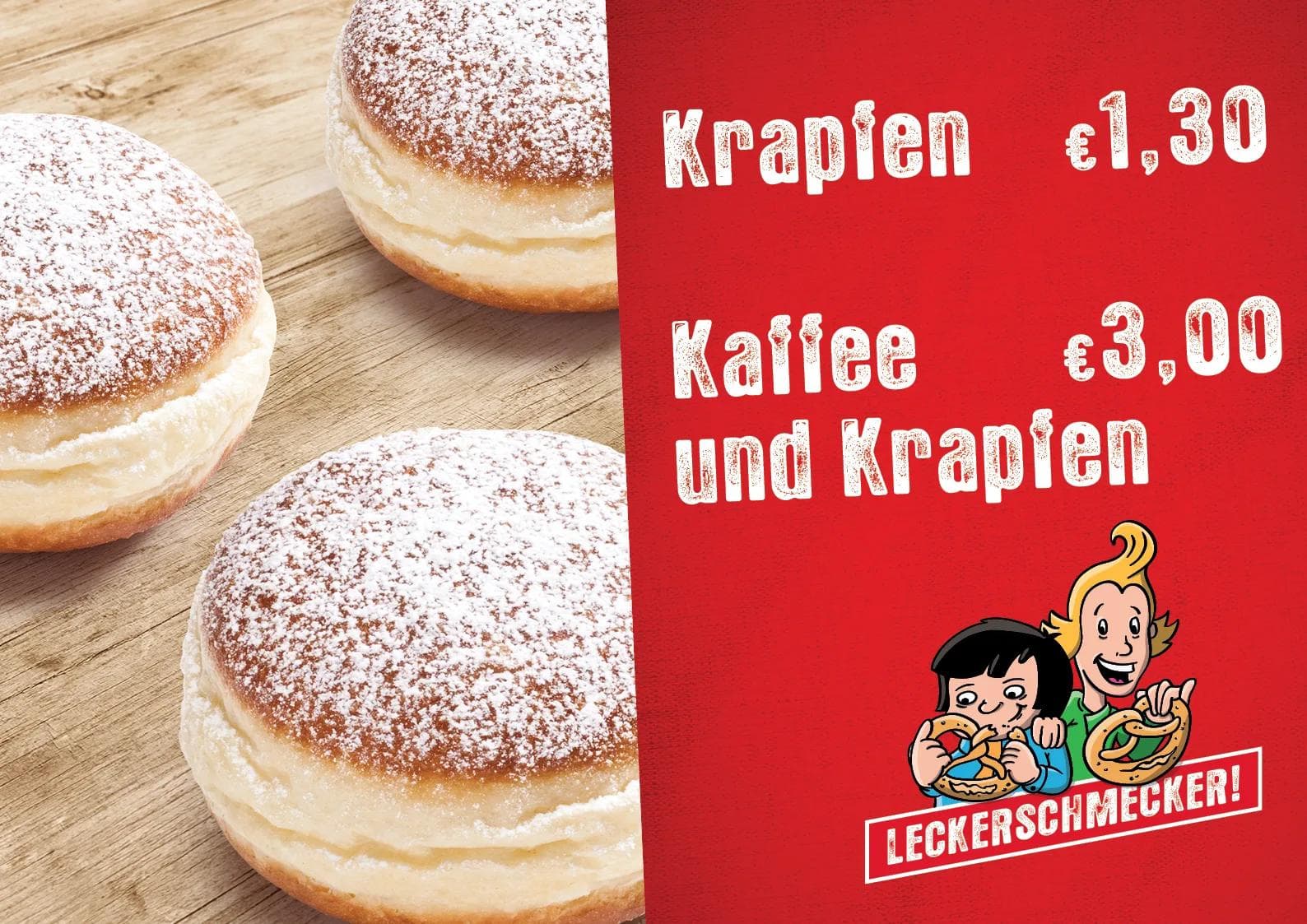 Heute gibt's die Krapfen des Backhaus Hackner an den Kiosken.