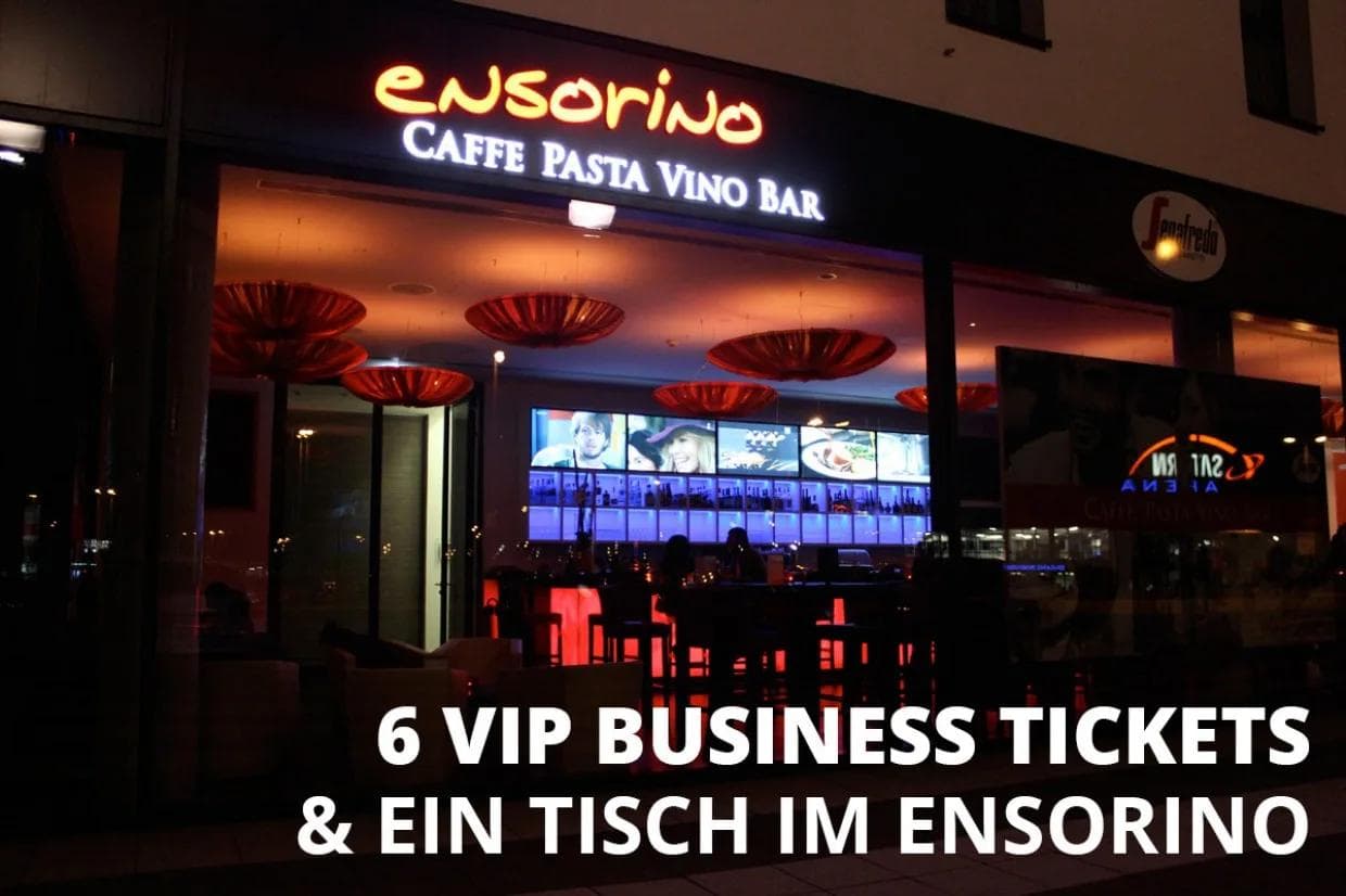 Für das Spiel am 19.1. spendiert die ensorino Bar 6 VIP Business Tickets sowie einen Tisch in der ensorino Bar inkl. Welcomedrink.