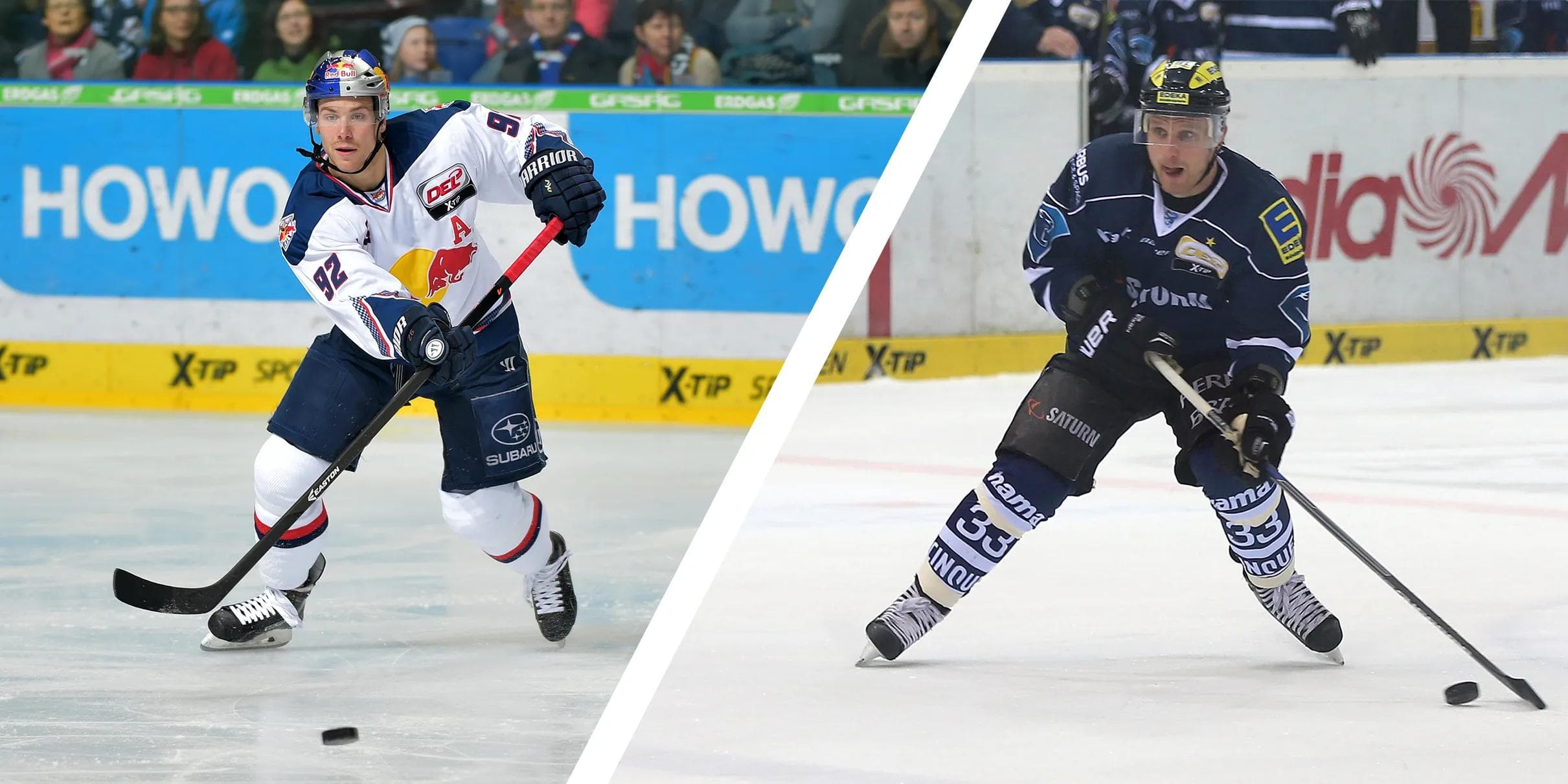 Alexander Barta (links) spielt kommende Saison für den ERC Ingolstadt, ebenso Björn Barta (rechts). Fotos: City Press / Stefan Bösl