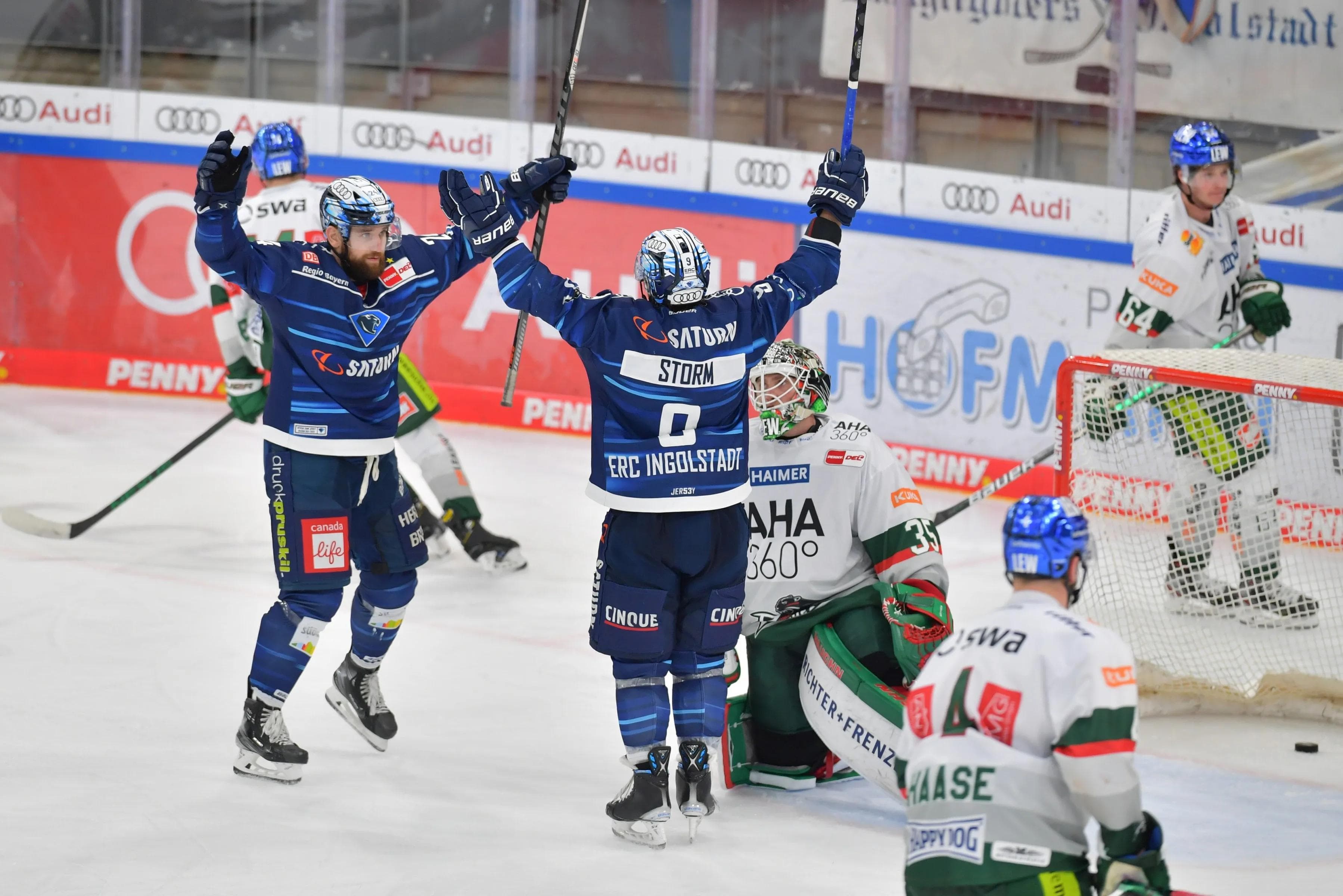 Jubel im Panther-Lager. Nach einer couragierten Leistung landen sie den ersten Derbysieg der Saison.
Foto: Johannes Traub/JT-Presse.de