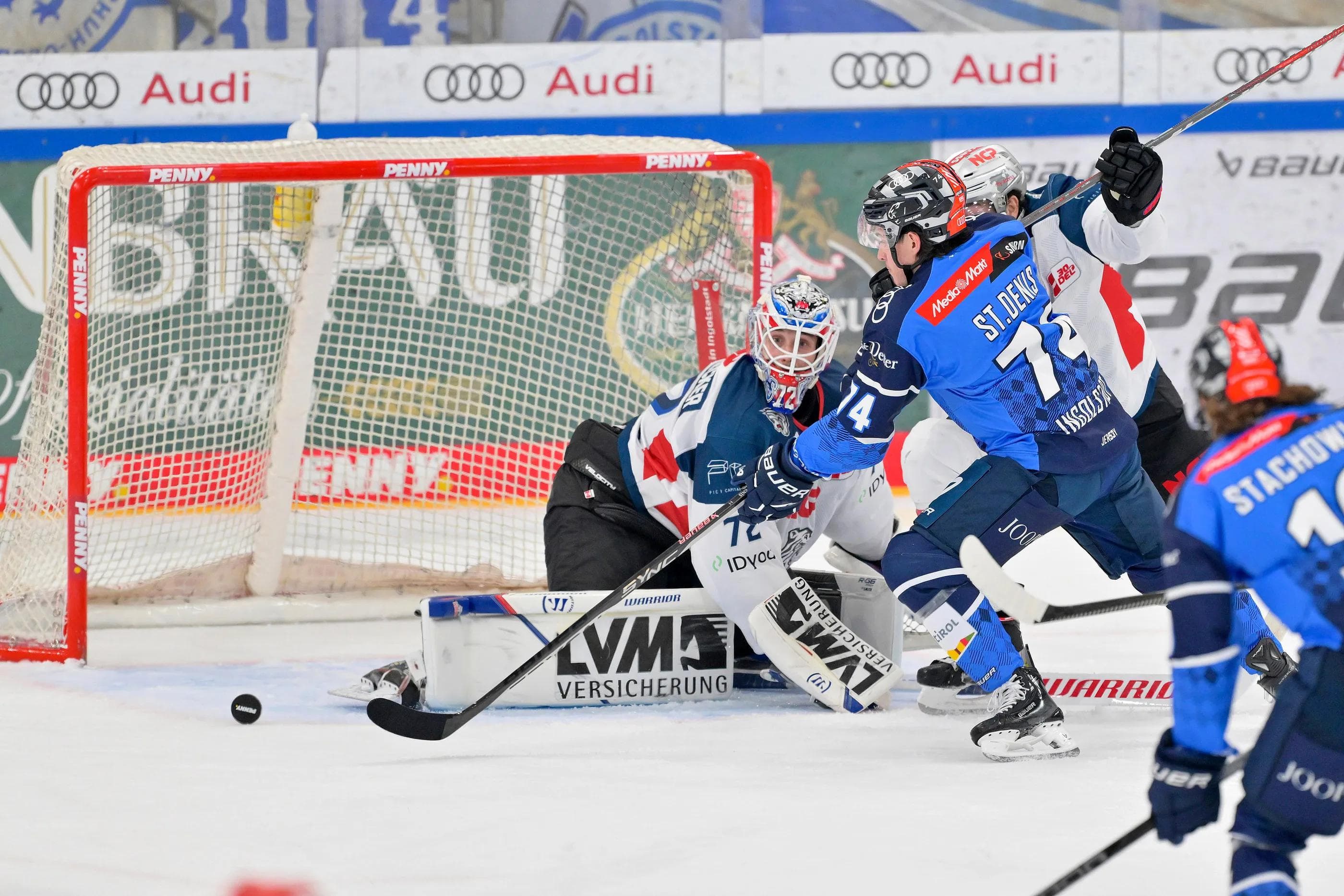 Travis St. Denis schnürte im ersten Saisonduell einen Doppelpack.
Foto: Johannes Traub/JT-Presse.de